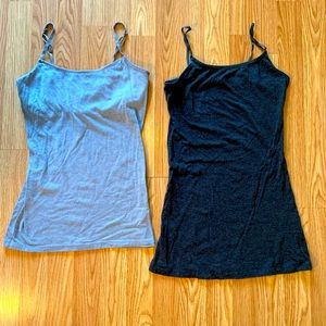 2 piece Set. Cami’s + SO Ambiance Apparel grays stretchy 2pair of tank shirts
